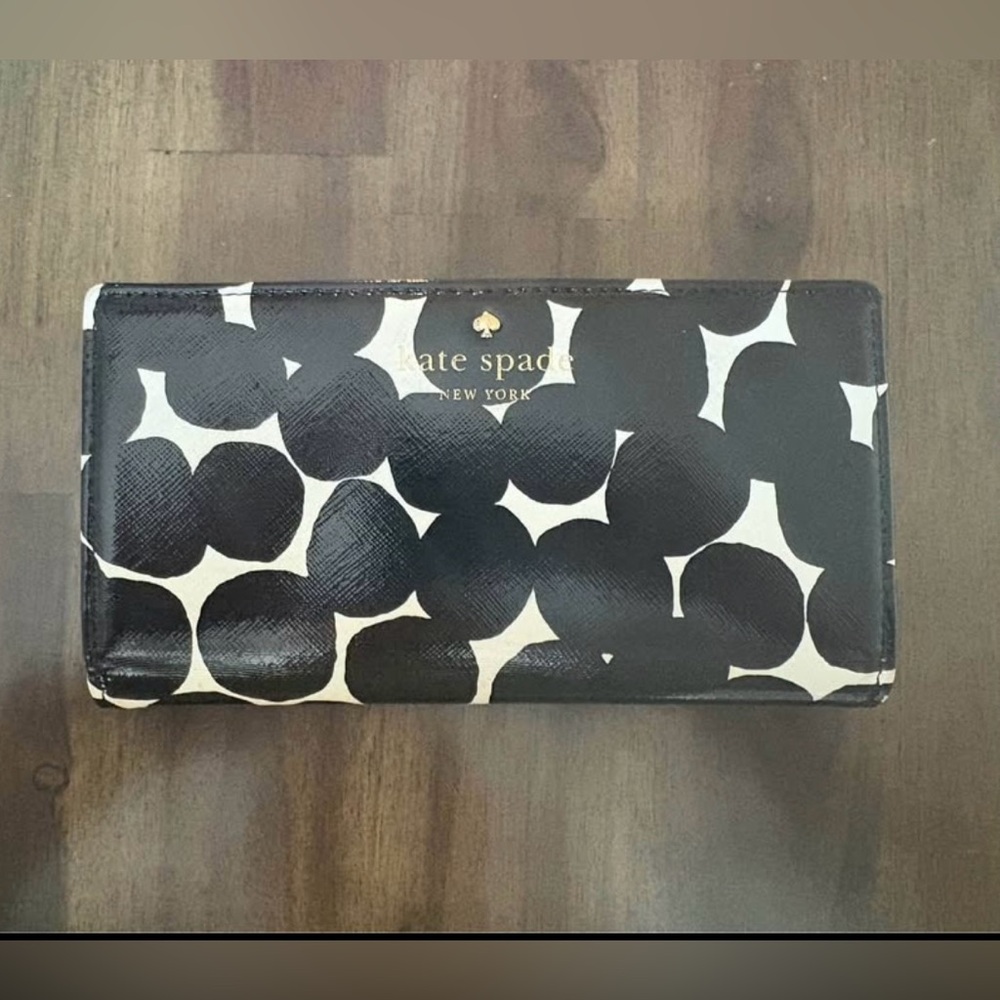 Kate Spade Black and White Polka Dot Wallet